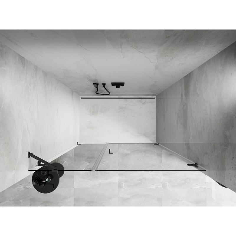 Mexen Lunar-B drzwi prysznicowe uchylne prawe 145 cm, transparent, gun gray szczotkowany - 832S-145-050-66-00-P