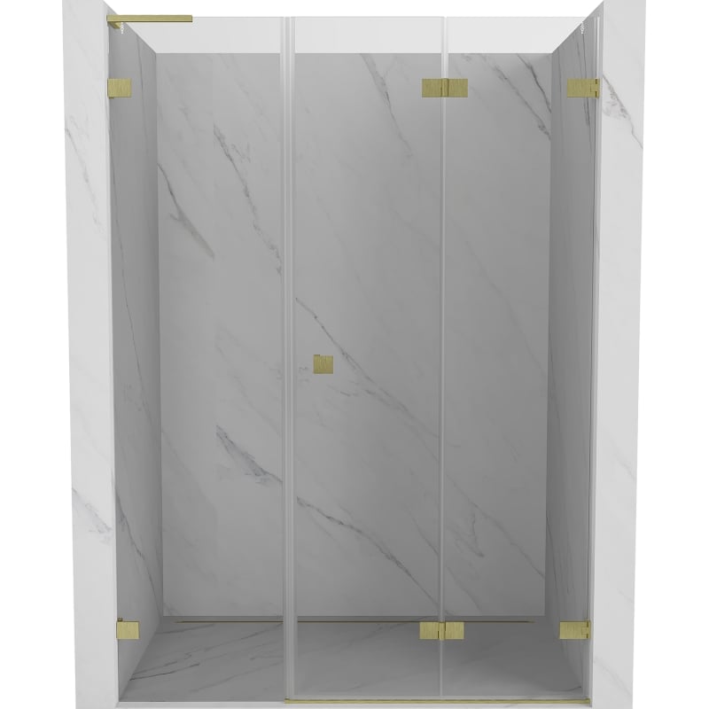 Mexen Lunar-F L drzwi prysznicowe składane prawe 110 cm, transparent, złote szczotkowane - 836SL-110-050-55-00-P