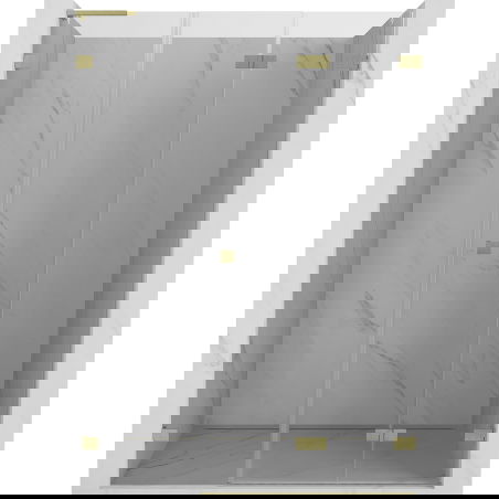 Mexen Lunar-F L drzwi prysznicowe składane prawe 120 cm, transparent, złote szczotkowane - 836SL-120-050-55-00-P