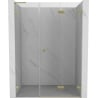 Mexen Lunar-F L drzwi prysznicowe składane prawe 135 cm, transparent, złote szczotkowane - 836SL-135-050-55-00-P