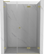 Mexen Lunar-F L drzwi prysznicowe składane prawe 135 cm, transparent, złote szczotkowane - 836SL-135-050-55-00-P