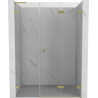 Mexen Lunar-F L drzwi prysznicowe składane prawe 140 cm, transparent, złote szczotkowane - 836SL-140-050-55-00-P