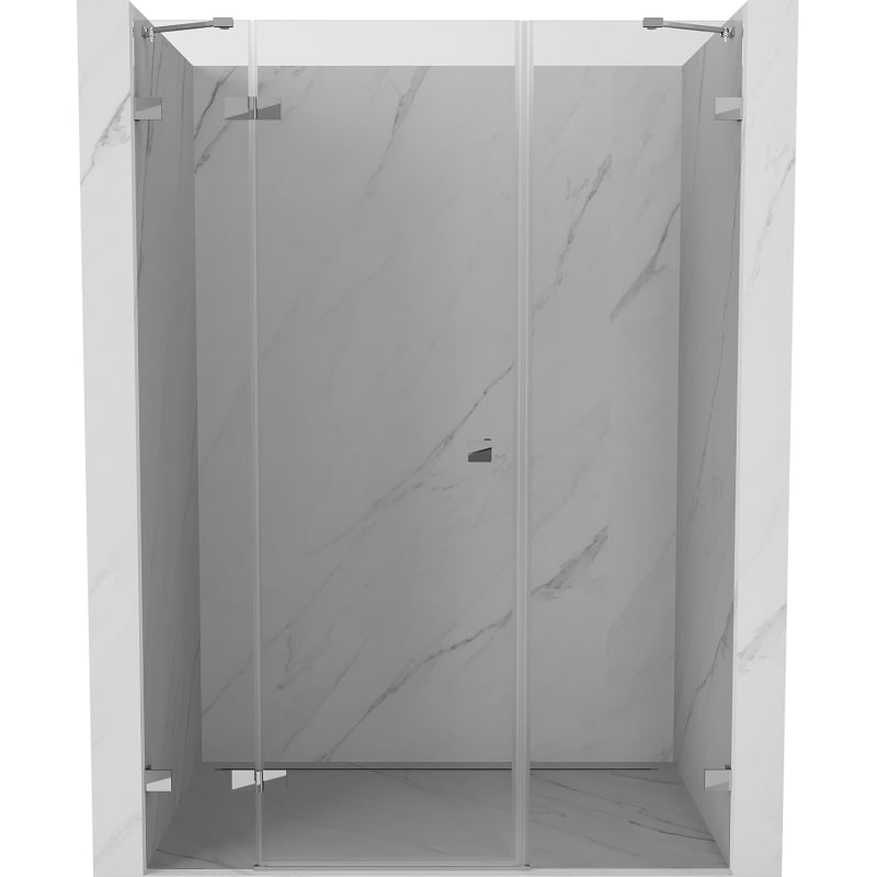 Mexen Lunar drzwi prysznicowe uchylne lewe 155 cm, transparent, chrom - 834S-155-050-01-00-L