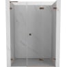 Mexen Lunar-F L drzwi prysznicowe składane prawe 115 cm, transparent, różowe złoto - 836SL-115-050-60-00-P