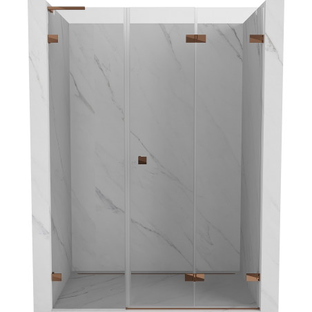 Mexen Lunar-F L drzwi prysznicowe składane prawe 120 cm, transparent, różowe złoto - 836SL-120-050-60-00-P