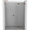 Mexen Lunar-F L drzwi prysznicowe składane prawe 120 cm, transparent, różowe złoto - 836SL-120-050-60-00-P