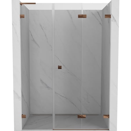 Mexen Lunar-F L drzwi prysznicowe składane prawe 135 cm, transparent, różowe złoto - 836SL-135-050-60-00-P