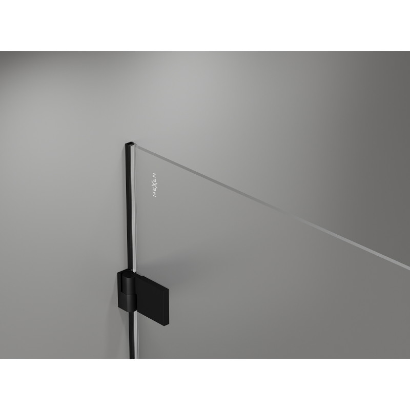 Mexen Lunar-B drzwi prysznicowe uchylne prawe 140 cm, transparent, czarne - 832S-140-050-70-00-P