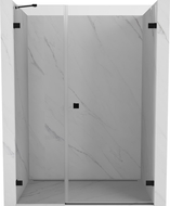 Mexen Lunar-B drzwi prysznicowe uchylne prawe 145 cm, transparent, czarne - 832S-145-050-70-00-P