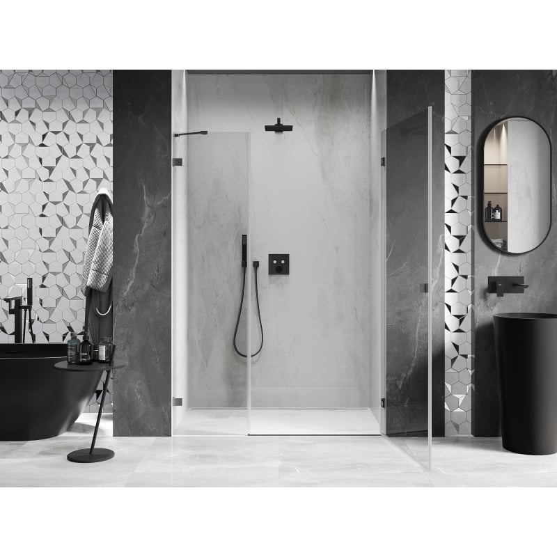 Mexen Lunar-B drzwi prysznicowe uchylne prawe 110 cm, transparent, gun metal - 832S-110-050-95-00-P