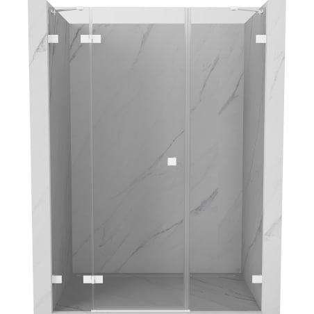 Mexen Lunar drzwi prysznicowe uchylne lewe 160 cm, transparent, białe - 834S-160-050-20-00-L