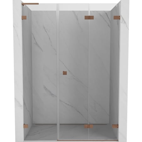 Mexen Lunar-F L drzwi prysznicowe składane prawe 120 cm, transparent, miedź szczotkowana - 836SL-120-050-65-00-P