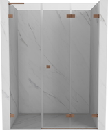 Mexen Lunar-F L drzwi prysznicowe składane prawe 145 cm, transparent, miedź szczotkowana - 836SL-145-050-65-00-P