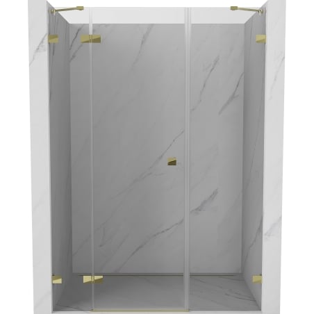 Mexen Lunar drzwi prysznicowe uchylne lewe 120 cm, transparent, złote - 834S-120-050-50-00-L