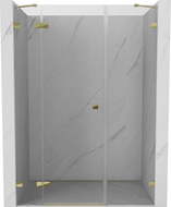 Mexen Lunar drzwi prysznicowe uchylne lewe 135 cm, transparent, złote - 834S-135-050-50-00-L