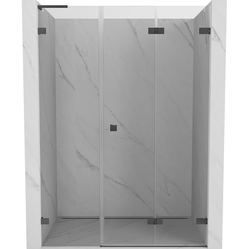 Mexen Lunar-F L drzwi prysznicowe składane prawe 110 cm, transparent, gun gray szczotkowany - 836SL-110-050-66-00-P