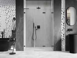 Mexen Lunar-F L drzwi prysznicowe składane prawe 120 cm, transparent, gun gray szczotkowany - 836SL-120-050-66-00-P