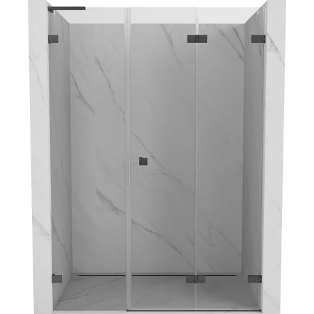 Mexen Lunar-F L drzwi prysznicowe składane prawe 130 cm, transparent, gun gray szczotkowany - 836SL-130-050-66-00-P