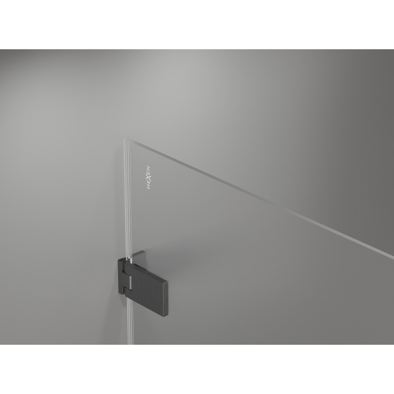 Mexen Lunar-F L drzwi prysznicowe składane prawe 150 cm, transparent, gun gray szczotkowany - 836SL-150-050-66-00-P
