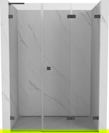 Mexen Lunar-F L drzwi prysznicowe składane prawe 150 cm, transparent, gun gray szczotkowany - 836SL-150-050-66-00-P