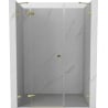 Mexen Lunar drzwi prysznicowe uchylne lewe 155 cm, transparent, złote - 834S-155-050-50-00-L