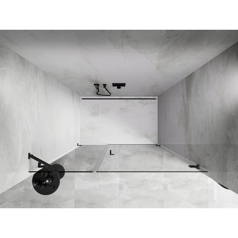 Mexen Lunar-B drzwi prysznicowe uchylne prawe 135 cm, transparent, gun metal - 832S-135-050-95-00-P