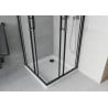 Mexen Rio kabina prysznicowa kwadratowa 70 x 70 cm, szron, czarna + brodzik Flat, biały - 860-070-070-70-30-4010B