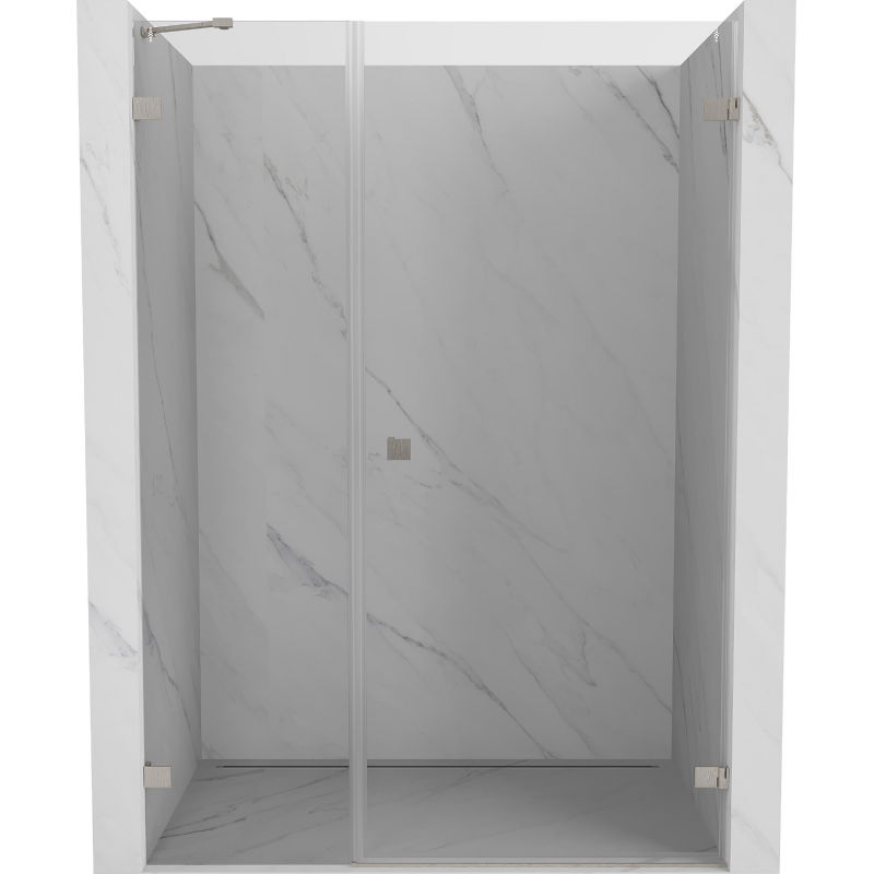 Mexen Lunar-B drzwi prysznicowe uchylne prawe 115 cm, transparent, nikiel szczotkowany - 832S-115-050-97-00-P