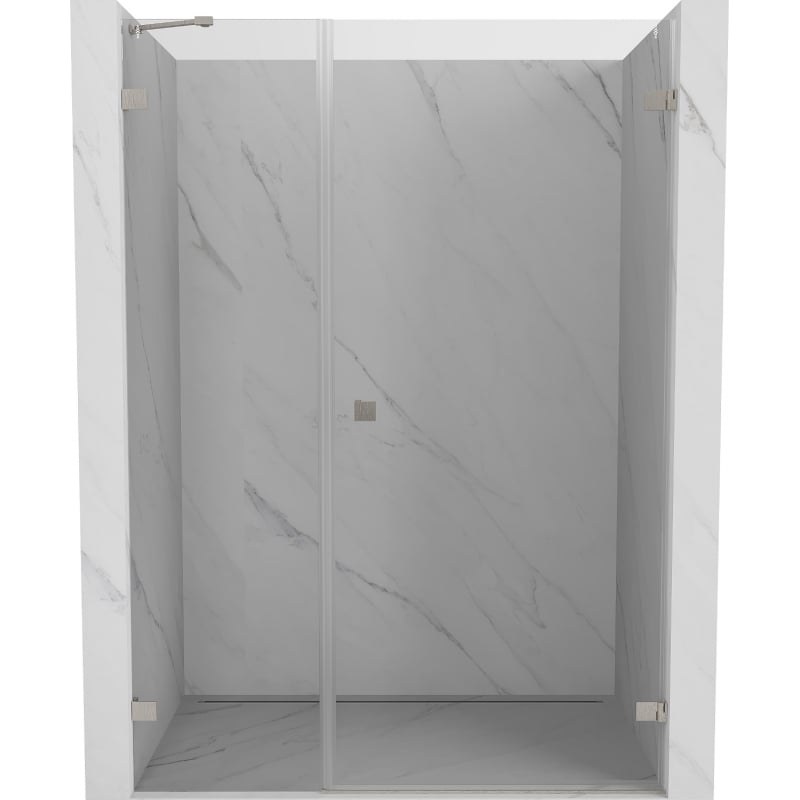 Mexen Lunar-B drzwi prysznicowe uchylne prawe 130 cm, transparent, nikiel szczotkowany - 832S-130-050-97-00-P
