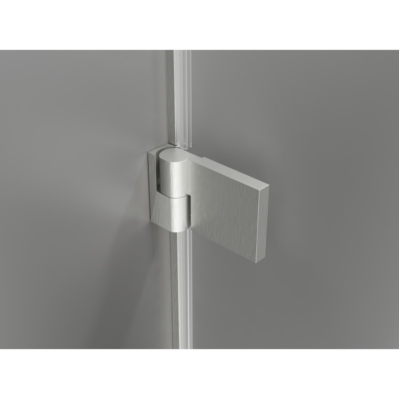 Mexen Lunar-B drzwi prysznicowe uchylne prawe 140 cm, transparent, nikiel szczotkowany - 832S-140-050-97-00-P