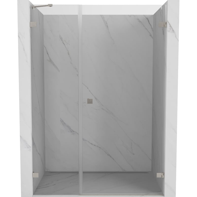 Mexen Lunar-B drzwi prysznicowe uchylne prawe 140 cm, transparent, nikiel szczotkowany - 832S-140-050-97-00-P