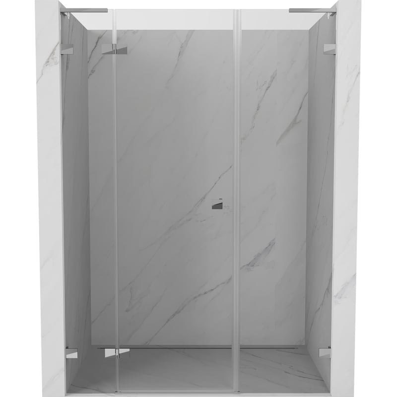 Mexen Lunar L drzwi prysznicowe uchylne lewe 130 cm, transparent, chrom - 834SL-130-050-01-00-L