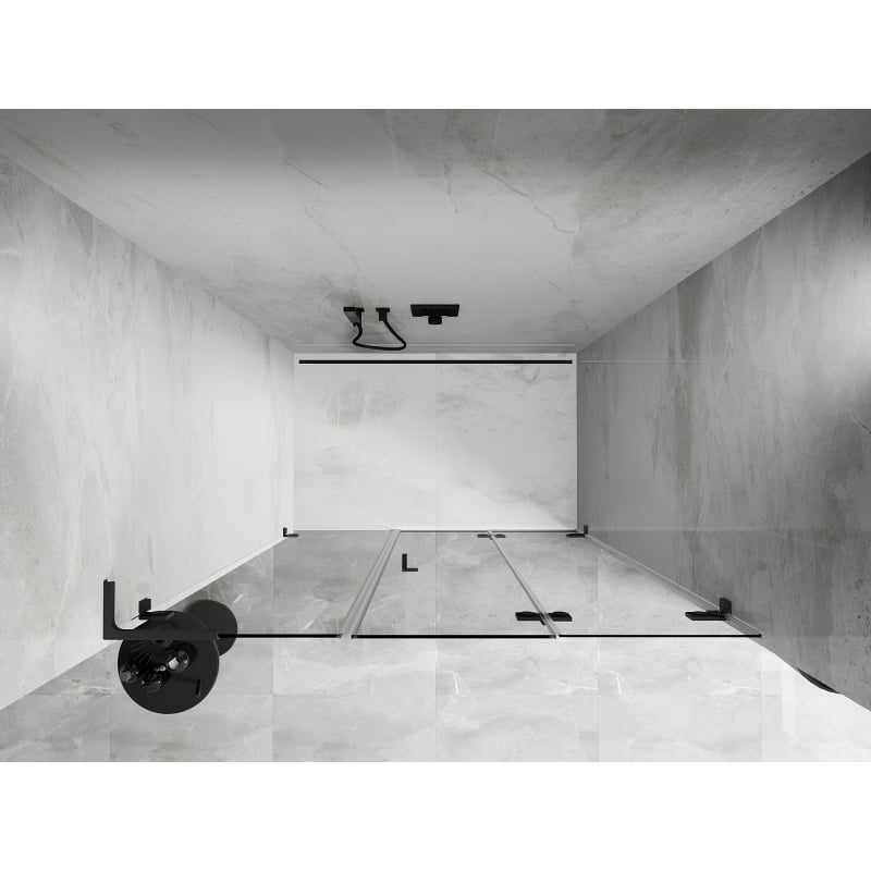 Mexen Lunar-F L drzwi prysznicowe składane prawe 140 cm, transparent, gun metal - 836SL-140-050-95-00-P