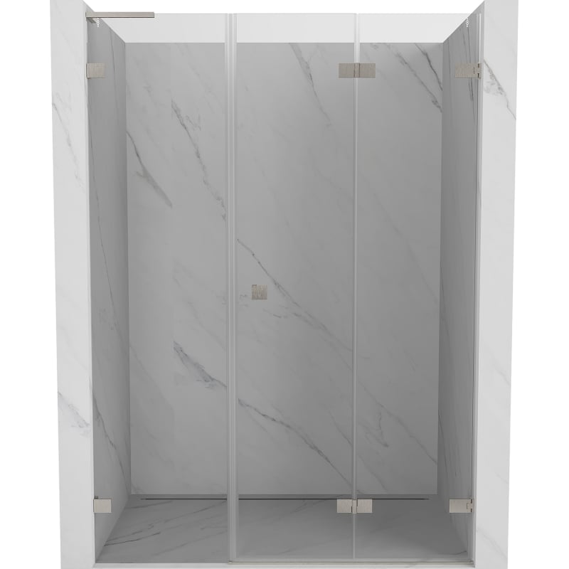 Mexen Lunar-F L drzwi prysznicowe składane prawe 120 cm, transparent, nikiel szczotkowany - 836SL-120-050-97-00-P