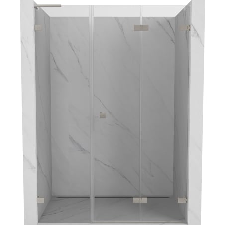 Mexen Lunar-F L drzwi prysznicowe składane prawe 120 cm, transparent, nikiel szczotkowany - 836SL-120-050-97-00-P