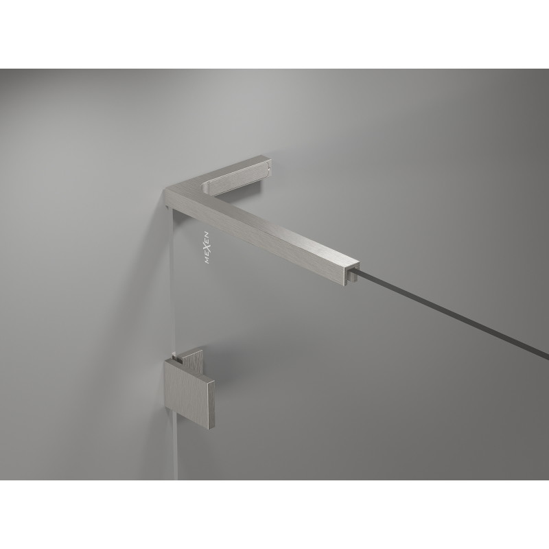 Mexen Lunar-F L drzwi prysznicowe składane prawe 130 cm, transparent, nikiel szczotkowany - 836SL-130-050-97-00-P