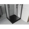 Mexen Rio kabina prysznicowa kwadratowa 90 x 90 cm, szron, czarna + brodzik Flat, czarny - 860-090-090-70-30-4070B