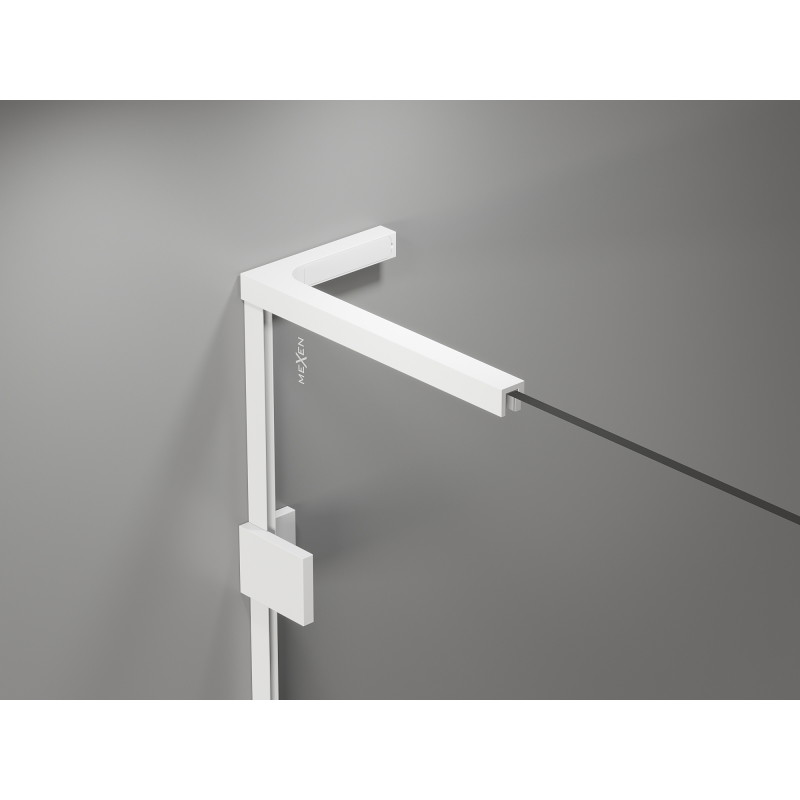Mexen Lunar L drzwi prysznicowe uchylne lewe 125 cm, transparent, białe - 834SL-125-050-20-00-L