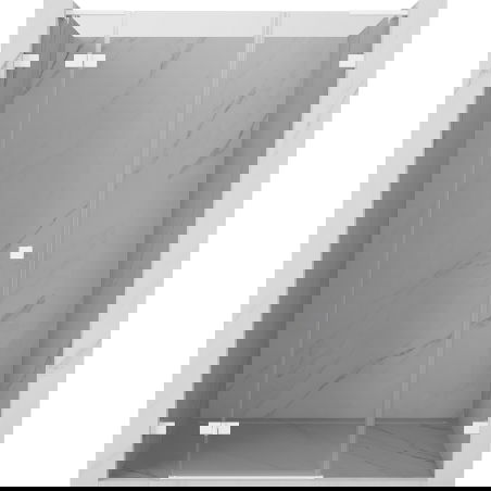 Mexen Lunar L drzwi prysznicowe uchylne lewe 135 cm, transparent, białe - 834SL-135-050-20-00-L