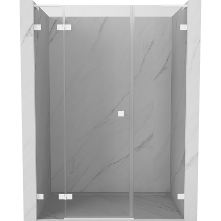 Mexen Lunar L drzwi prysznicowe uchylne lewe 140 cm, transparent, białe - 834SL-140-050-20-00-L