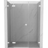Mexen Lunar L drzwi prysznicowe uchylne lewe 140 cm, transparent, białe - 834SL-140-050-20-00-L