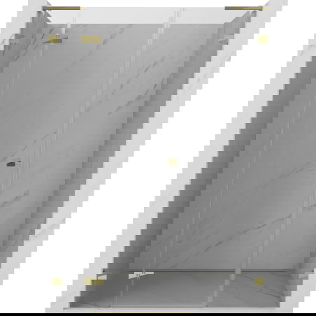 Mexen Lunar L drzwi prysznicowe uchylne lewe 125 cm, transparent, złote - 834SL-125-050-50-00-L