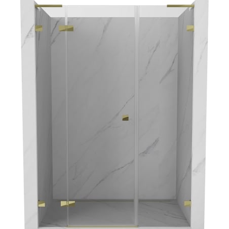 Mexen Lunar L drzwi prysznicowe uchylne lewe 130 cm, transparent, złote - 834SL-130-050-50-00-L