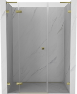 Mexen Lunar L drzwi prysznicowe uchylne lewe 135 cm, transparent, złote - 834SL-135-050-50-00-L