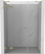 Mexen Lunar drzwi prysznicowe uchylne lewe 140 cm, transparent, złote szczotkowane - 834S-140-050-55-00-L