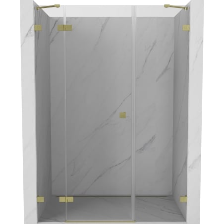 Mexen Lunar drzwi prysznicowe uchylne lewe 155 cm, transparent, złote szczotkowane - 834S-155-050-55-00-L