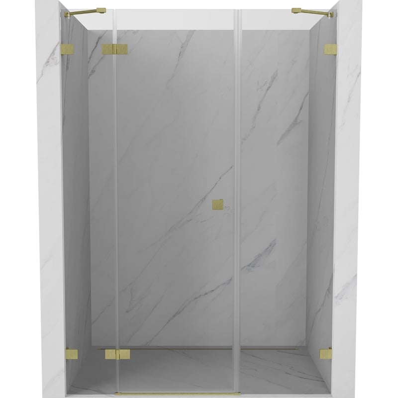 Mexen Lunar drzwi prysznicowe uchylne lewe 160 cm, transparent, złote szczotkowane - 834S-160-050-55-00-L