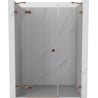 Mexen Lunar drzwi prysznicowe uchylne lewe 140 cm, transparent, różowe złoto - 834S-140-050-60-00-L