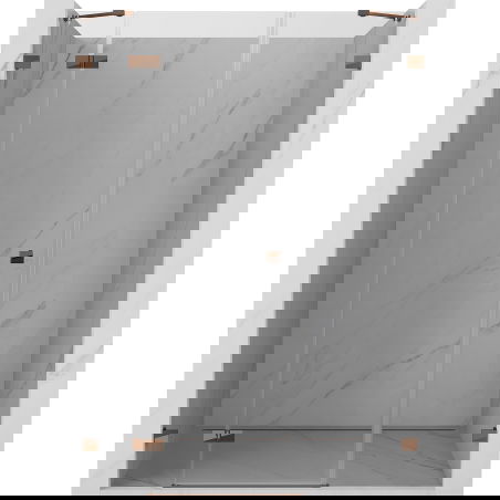 Mexen Lunar drzwi prysznicowe uchylne lewe 150 cm, transparent, różowe złoto - 834S-150-050-60-00-L