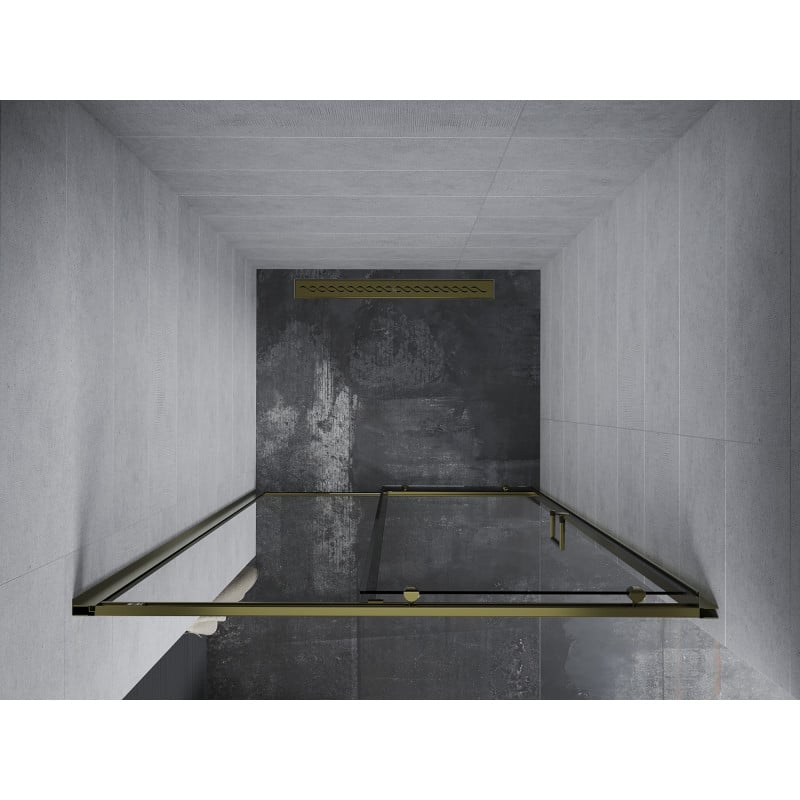 Mexen Apia drzwi prysznicowe rozsuwane 100 cm, transparent, złote - 845-100-000-50-00